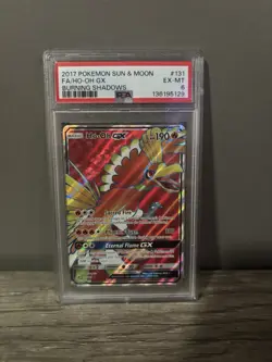 Pokemon TCG Ho-Oh GX Full Art Holo Rare Card 131/147 Burning Shadows 2017 PSA 6 - Image 1