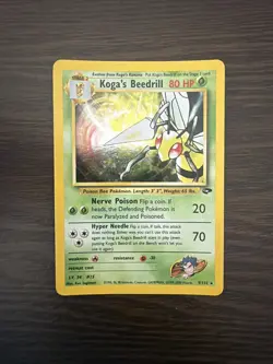 Pokemon TCG Koga's Beedrill Gym Challenge Holo Rare Card 9/132 Unlimited LP-MP - Image 1