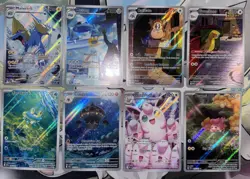 Pokemon TCG Illustration Rare Card Lot Of 8 - IR Mixed S&V-Mega Cards English - Image 1