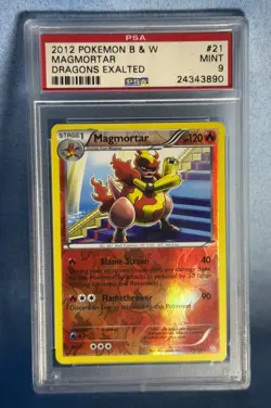 Pokemon TCG Magmortar 21/124 Dragons Exalted Reverse Holo EN PSA 9 2012 - Image 1