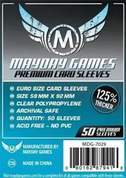 2017 MAYDAY GAMES Card Sleeves Euro Size Game Sleeves (50) (59 Mm X 92 Mm) - Image 1