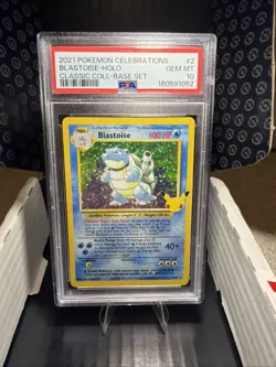 PSA 10 Blastoise 2/102 Celebrations: Classic Collection Holo - Image 1