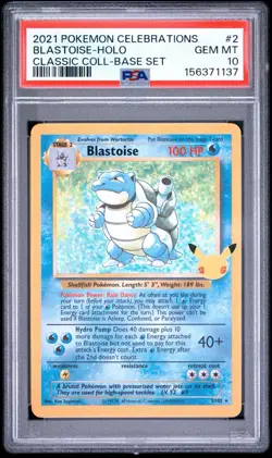 2021 POKEMON CELEBRATIONS CLASSIC COLLECTION #2 BLASTOISE-HOLO PSA 10 - Image 2