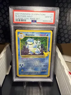 PSA 10 Blastoise 2/102 Celebrations: Classic Collection Holo - Image 1