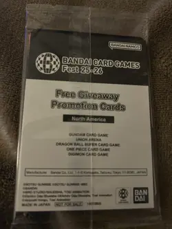 SEALED TCG Bandai Card Games Fest 25-26 Promo PACK-Gundam, OP, Digimon, UA, &DBS - Image 2