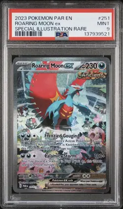 2023 POKEMON PAR EN-PARADOX RIFT SPECIAL ILLUSTRATION RARE ROARING MOON EX PSA 9 - Image 1