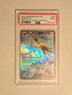 Pokemon TCG SV 151 Zapdos ex 202/165 SIR Holo PSA 9 English 2023 - Image 1