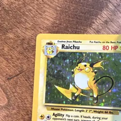 Pokemon TCG Raichu Holo Rare 14/102 Base Set EN 1999 Stage 1 80 HP - Image 5