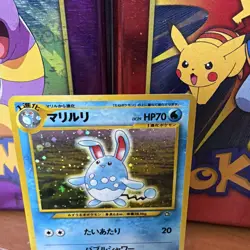 Pokemon TCG Azumarill Neo Genesis Holo Rare 1999 70HP Stage 1 Japanese 184 - Image 2