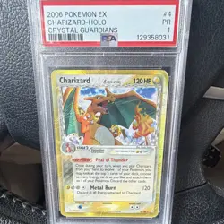 2006 Pokemon TCG EX Crystal Guardians Charizard Delta Species Holo 4/100 PSA 1 - Image 1