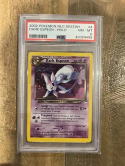 2002 Pokemon TCG Neo Destiny Dark Espeon Holo 4/105 English PSA 8 - Image 1