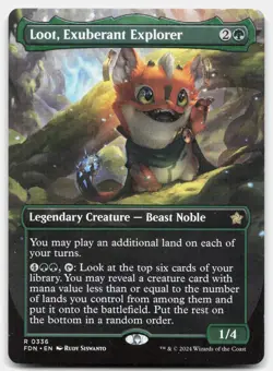 Loot, Exuberant Explorer (Borderless) - NM - FDN Foundations # 336 - MTG Magic - Image 1