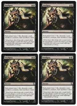 Smallpox x4 4x 2006 Time Spiral PLAYSET Black Uncommon Sorcery MTG NM AZ1 - Image 1