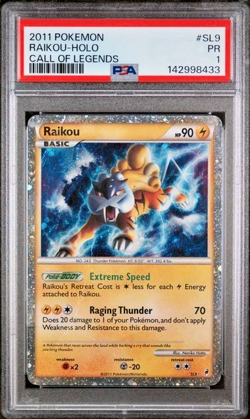 PSA 1 PR 2011 Pokemon Call of Legends SHINY Raikou Holo Foil Rare SL9 - Image 1