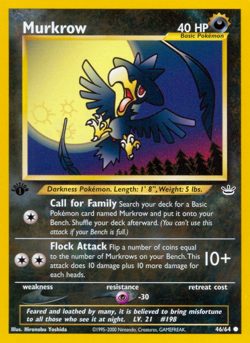 MURKROW 46/64 COMMON NEO REVELATION UNLIMITED LP POKEMON - Image 3