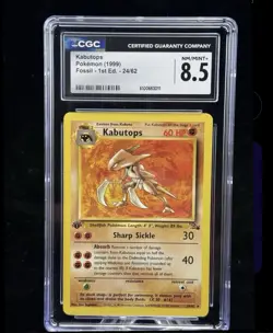 Pokemon 1999 Fossil 1st Edition Kabutops Rare non-holo #24/62 Rare CGC 8.5 NM/MT - Image 1