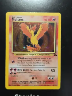 Moltres 12/62 Holo Fossil 1999 WOTC Pokemon Card – LP Vintage Rare Unlimited - Image 1
