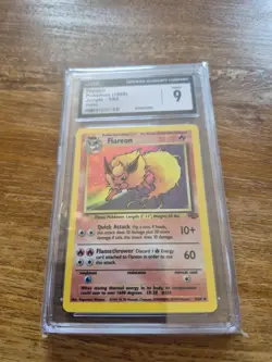 Pokemon TCG Flareon Jungle Holo Card 3/64 Unlimited Rare, Vintage 1999 CGC 9 - Image 1