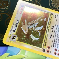 Pokemon 1999 Kabutops 9/62 Fossil Holo (First Edition) 1st LP + NM - - Image 5