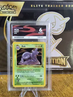 Pokemon TCG Muk 13/62 Fossil Holo Ace Grade 6 Near Mint WOTC 1999 Muk - Image 1
