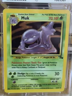 Pokemon TCG Muk 13/62 Fossil Holo Ace Grade 6 Near Mint WOTC 1999 Muk - Image 2