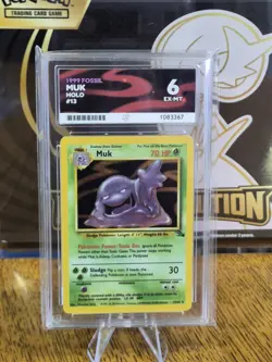 Pokemon TCG Muk 13/62 Fossil Holo Ace Grade 6 Near Mint WOTC 1999 Muk - Image 3
