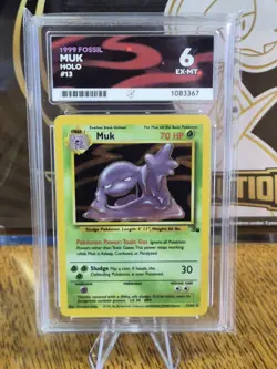 Pokemon TCG Muk 13/62 Fossil Holo Ace Grade 6 Near Mint WOTC 1999 Muk - Image 4