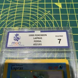 Pokemon Lapras Holo 10/62 Fossil Set 1999 Vintage WOTC MGC 7 Near Mint NM - Image 3