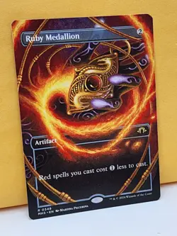 1x BORDERLESS ALT ART Ruby Medallion, NM, MH3, Magic: the Gathering, MtG - Image 3