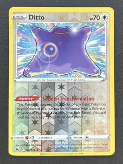 Ditto 107/159 Crown Zenith Pokemon Reverse Holo NM - Image 1