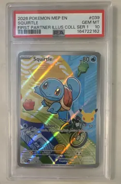 PSA 10 Squirtle #039 2026 Pokemon TCG English First Partner Promo Holo - Image 1