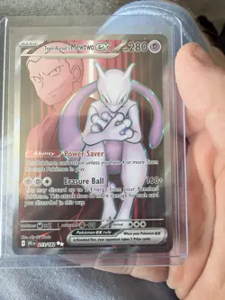 Team Rocket's Mewtwo EX Holo Ultra Rare 213/182 HP 280 English Card - Image 1