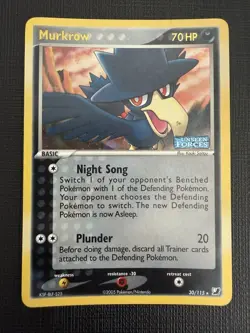Murkrow #30/115 EX Unseen Forces Stamped Reverse Holo Pokemon - 2005 - Image 1