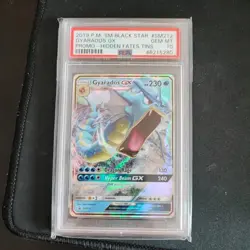 2019 POKEMON SM BLACK STAR PROMO HIDDEN FATES TINS #SM212 GYARADOS GX PSA 10 - Image 1