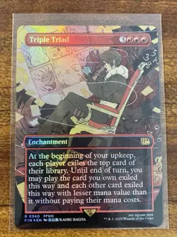 MTG✨TRIPLE TRIAD Woodblock Brdless FOIL✨FIN Final Fantasy MINT RARE Unplayed ! - Image 1