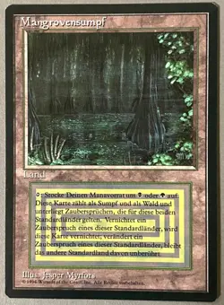 MTG Dual Land Bayou German Black Border FBB Revised Mangrovensumpf Magic - Image 1