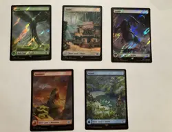 MTG Final Fantasy - Basic Land Set - FULL ART - SURGE FOIL - Image 1