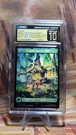 MTG Forest Chocobo Track Foil Land # 0482 Final Fantasy CGC Pristine 10 🔥 - Image 1
