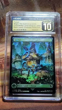 MTG Forest Chocobo Track Foil Land # 0482 Final Fantasy CGC Pristine 10 🔥 - Image 2