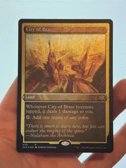 1X ETCHED FOIL City of Brass MINT MTG Magic 2X2 Double Masters Land Staple CEDH - Image 1