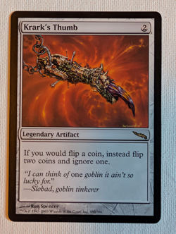 MtG 1x Krark's Thumb / Mirrodin / Rare / LP / English / Magic the Gathering - Image 1
