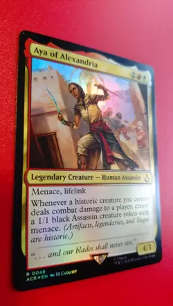 MTG Magic the Gathering Assassin's Creed Aya of Alexandria Rare Foil 48 NM - Image 1