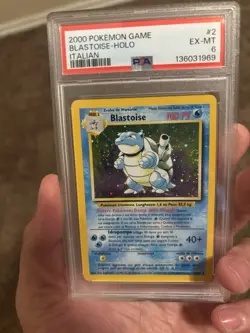 Pokemon TCG Base Set Blastoise #2/102 PSA 6 Italian Holo Rare 2000 - Image 1