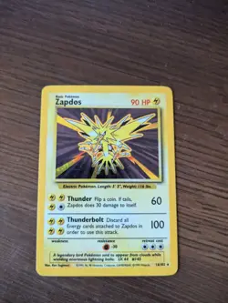 Zapdos 16/102 Base Set Holo Rare 1999 English Pokemon TCG Card MP - Image 2