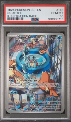 Pokemon 2024 Squirtle 148/142 Illustration Rare Stellar Crown GEM MINT PSA 10 - Image 1