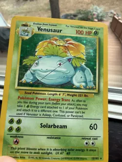 1995 Venusaur Holo Rare Pokemon Card TCG Base Set 15/102 MP - Image 1