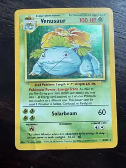 1995 Venusaur Holo Rare Pokemon Card TCG Base Set 15/102 MP - Image 2
