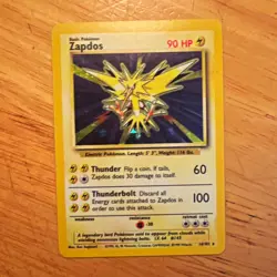 Wizards of the Coast Pokemon TCG Zapdos 16/102 Base Set Holo Rare 1999 90 HP - Image 1
