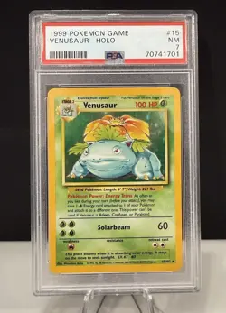 PSA 7 1999 Pokemon TCG Base Set Venusaur Holo 15/102 - Image 1
