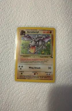 Pokemon TCG Aerodactyl Fossil 1/62 Holo 1999-2000 Wizards Base Set Copyright - Image 1
